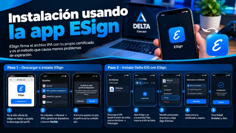 Instalación usando la app ESign
